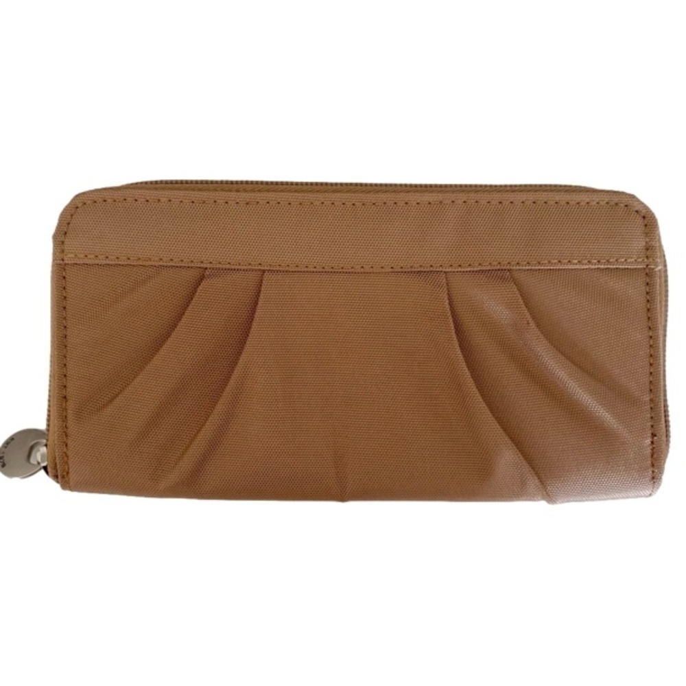 TRAVELON Wallet RFID Blocking Zip Around Multi Pocket Tan/Orange NWOT